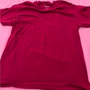 Two Gildan Women's Short Sleeve Tees- Burgundy Red & Lime Green